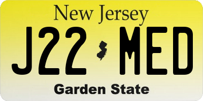 NJ license plate J22MED