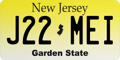 NJ license plate J22MEI