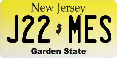 NJ license plate J22MES