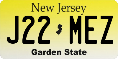 NJ license plate J22MEZ