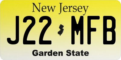 NJ license plate J22MFB