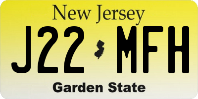 NJ license plate J22MFH
