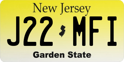NJ license plate J22MFI