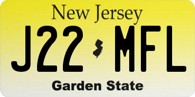 NJ license plate J22MFL