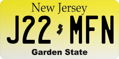 NJ license plate J22MFN