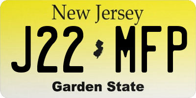 NJ license plate J22MFP