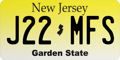 NJ license plate J22MFS