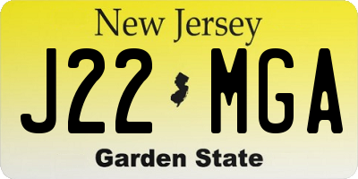 NJ license plate J22MGA