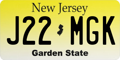 NJ license plate J22MGK