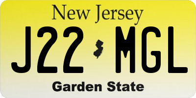 NJ license plate J22MGL
