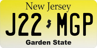 NJ license plate J22MGP