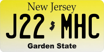 NJ license plate J22MHC