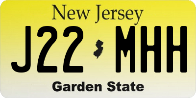 NJ license plate J22MHH