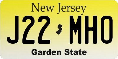 NJ license plate J22MHO