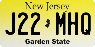 NJ license plate J22MHQ