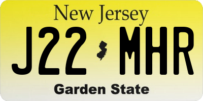 NJ license plate J22MHR