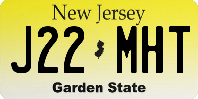 NJ license plate J22MHT