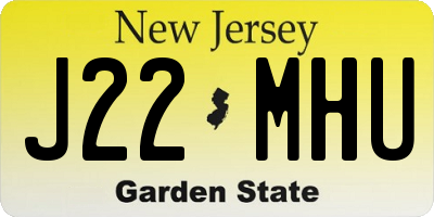 NJ license plate J22MHU