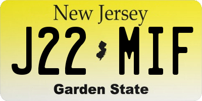 NJ license plate J22MIF