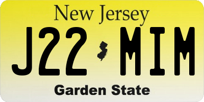 NJ license plate J22MIM