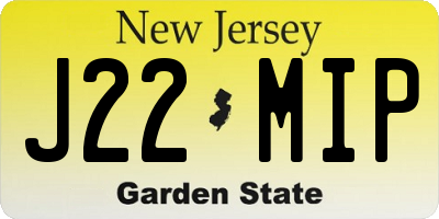 NJ license plate J22MIP