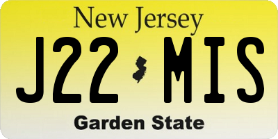 NJ license plate J22MIS