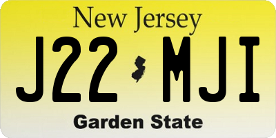NJ license plate J22MJI