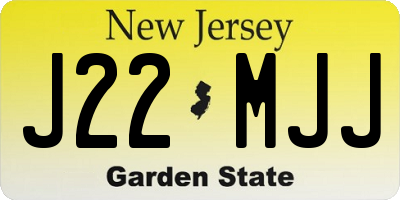 NJ license plate J22MJJ