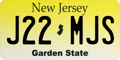 NJ license plate J22MJS