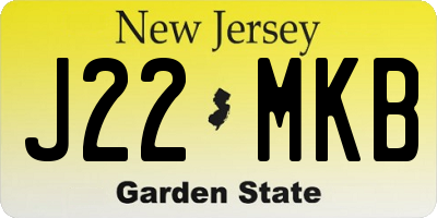 NJ license plate J22MKB