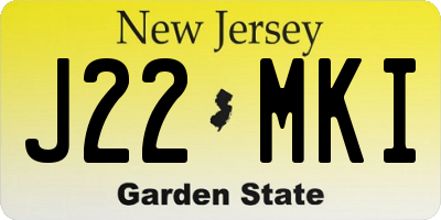 NJ license plate J22MKI