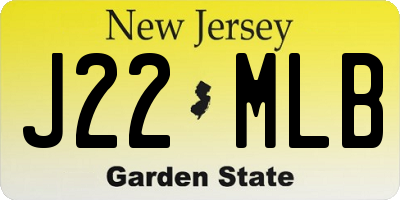 NJ license plate J22MLB