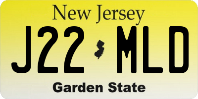 NJ license plate J22MLD