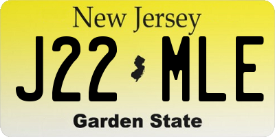 NJ license plate J22MLE