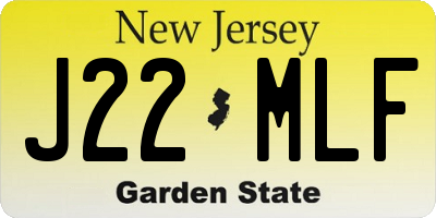 NJ license plate J22MLF
