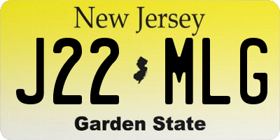 NJ license plate J22MLG