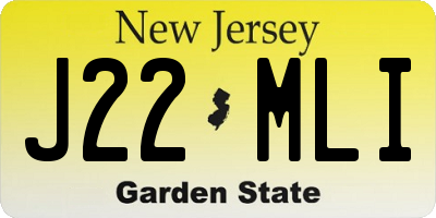 NJ license plate J22MLI