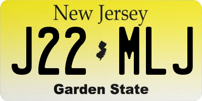 NJ license plate J22MLJ