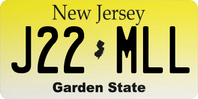 NJ license plate J22MLL