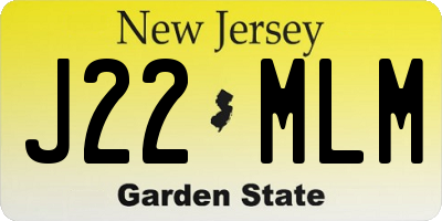 NJ license plate J22MLM