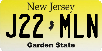 NJ license plate J22MLN