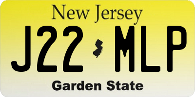 NJ license plate J22MLP