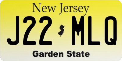 NJ license plate J22MLQ
