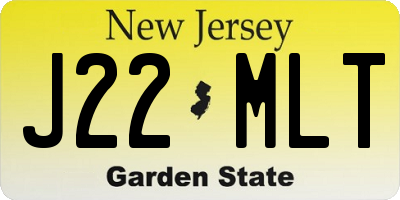 NJ license plate J22MLT
