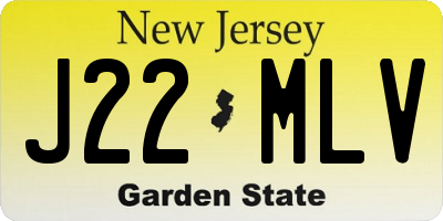 NJ license plate J22MLV