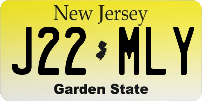 NJ license plate J22MLY