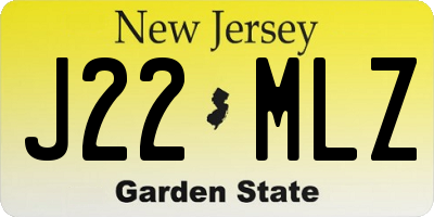 NJ license plate J22MLZ