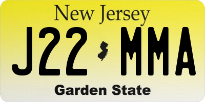 NJ license plate J22MMA