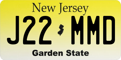 NJ license plate J22MMD