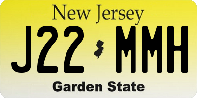 NJ license plate J22MMH